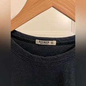 Buck Mason Navy Curved Hem tee 100% Pima Cotton